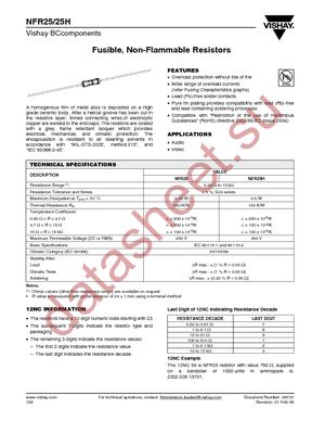 NFR2500001001JR500 datasheet  